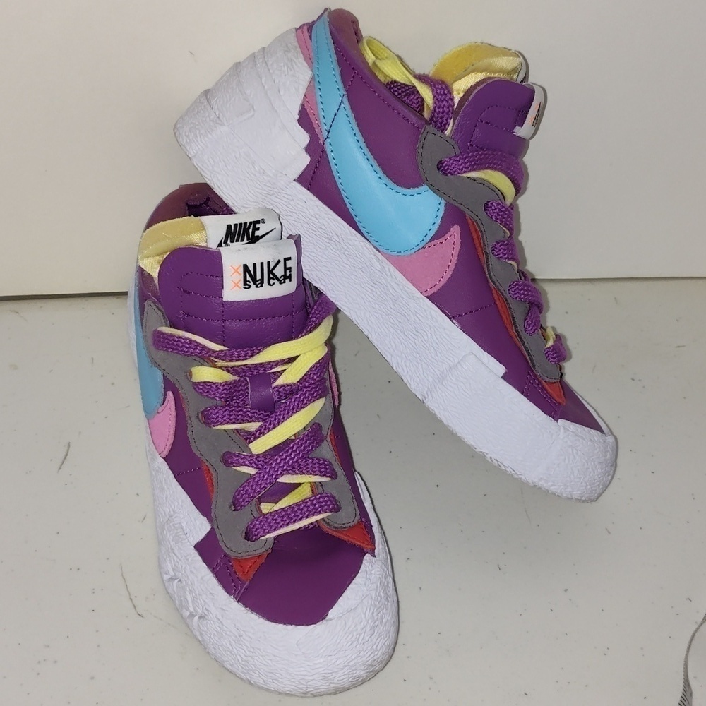 Nike Blazer Low x Sacai x Kaws Multicolor Low Top Lace Up Sneaker Shoes 4.5